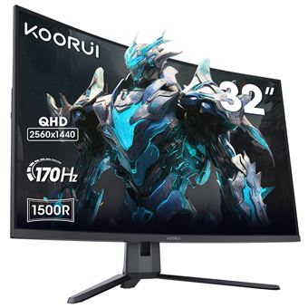 Ecran 31 5'' marque Koorui G3221SC 2560x1440 VA 170Hz 3000:1 1ms 300cdm² 2xHDMI Displayport AO VESA HDR 10 VESA 100x100 Pied fixe Inclinable Coloris - vue 3