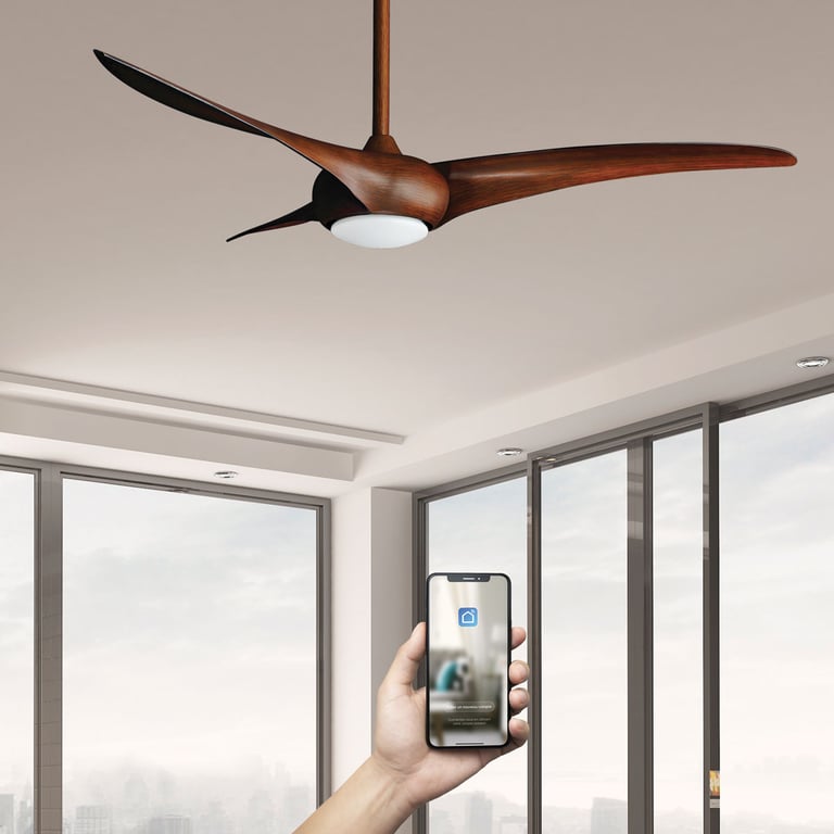 Fanelite Ventilateur de plafond 132 cm imitation bois MAFATE Moteur DC LED dimmable 3 couleurs Wifi Silencieux Neuf - vue 2