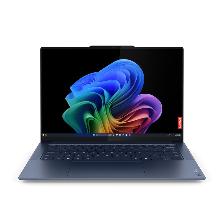 Lenovo Yoga Slim 7 14Q8X9 Copilot+ PC Qualcomm Snapdragon X1E-78-100 Ordinateur portable 36,8 cm (14.5 ) Écran tactile 3K 16 Go LPDDR5x-SDRAM 512 Go SSD Wi-Fi 7 (802.11be) Windows 11 Home Bleu - Neuf