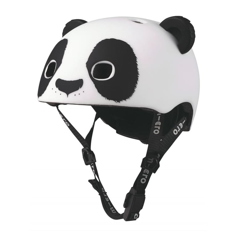 Casque enfant Micro Mobility Panda 3D avec boucle magnétique, LED intégrée, taille S multicolore - Neuf