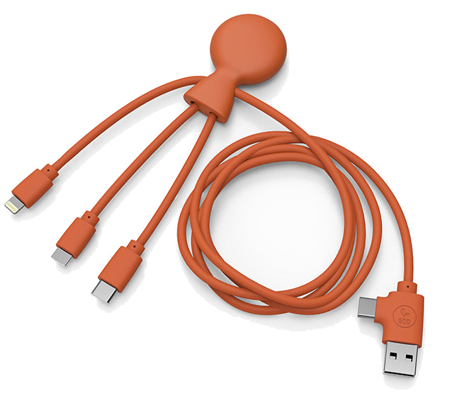 Câble Multi-connecteurs éco-responsable Mr Bio Long 1M Xoopar Orange