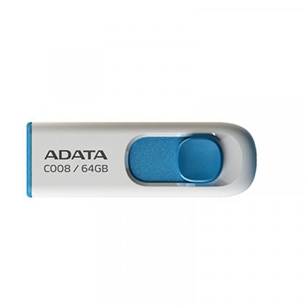 ADATA 64GB C008 lecteur USB flash 64 Go USB Type-A 2.0 Bleu, Blanc - Neuf