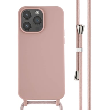 imoshion Coque en silicone avec cordon pour Apple iPhone 14 Pro Max - Sand Pink