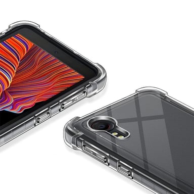 EVETANE Funda Samsung Galaxy Xcover 5 Antichoque Silicona Esquinas Reforzadas + 2 Paneles de Cristal Templado Protección de Pantalla