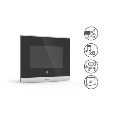 Vidéophone filaire EXTEL Compact 4 pouces couleur à commandes tactiles Noir