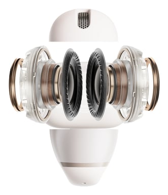 OpenDots 2 - Auriculares inalámbricos de conducción aérea con anillo para la oreja, color blanco