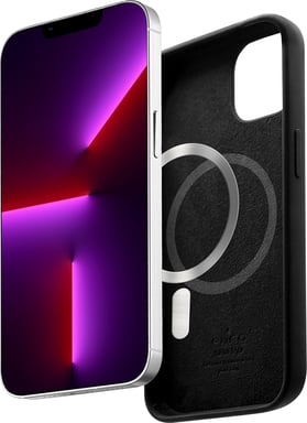 Apple iPhone 12 / 12 Pro Funda de silicona Icon MagSafe Negro Puro