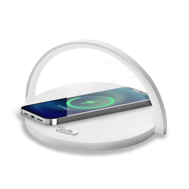 Celly WLLIGHTCIRCLEWH cargador de dispositivos móviles Cámara Digital, Mandos de juego, Auriculares, Teléfono portátil, Cargador eléctrico, Smartphone, Smartwatch, Tableta, Reloj, Portátiles Blanco Sector Carga inalámbrica