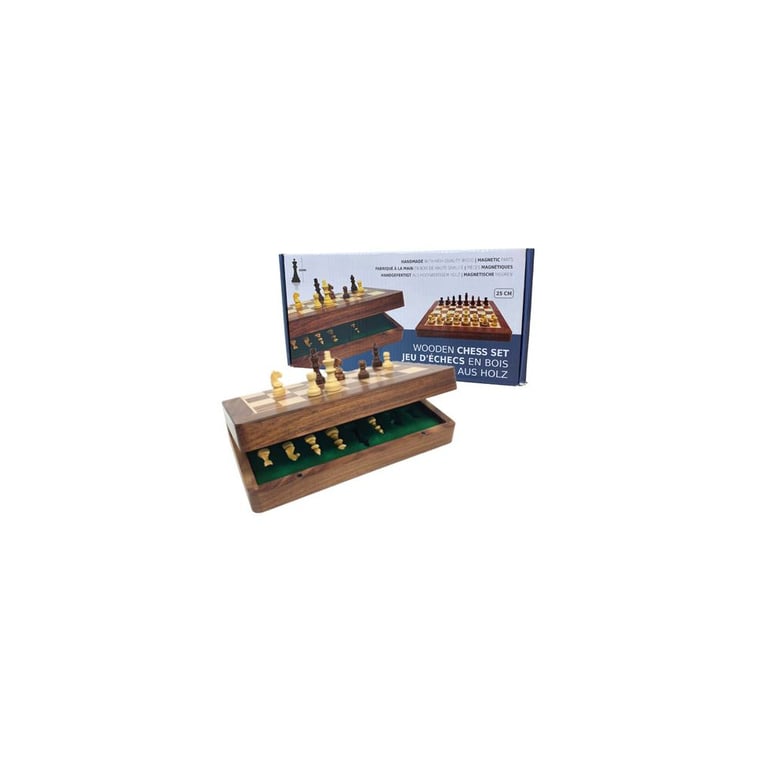 Echiquier pliant de voyage Professor puzzle 25 cm Roi 44 mm Bois - Neuf