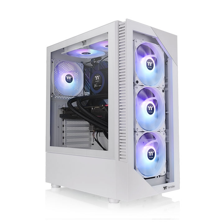 Boîtier PC THERMALTAKE View 200 TG ARGB Snow Moyen tour Format ATX