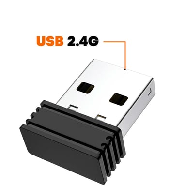 Souris Optique Sans fil Ultra Précis 1600 DPI avec Récepteur USB 2.4G Portée 10m Noir