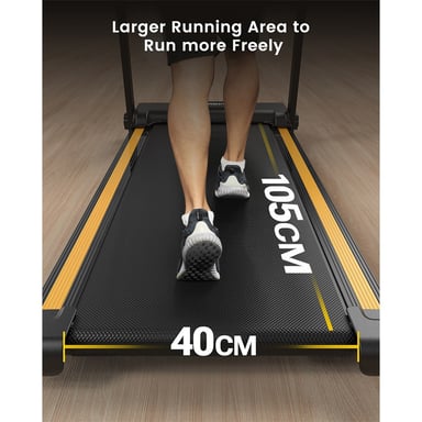 UREVO URTM006 Cinta de Correr Plegable Mini, Velocidad Máx 1-10 km/h, Área de Caminata 105*40 cm, Carga Máx 100 kg, 12 Programas HIIT Integrados