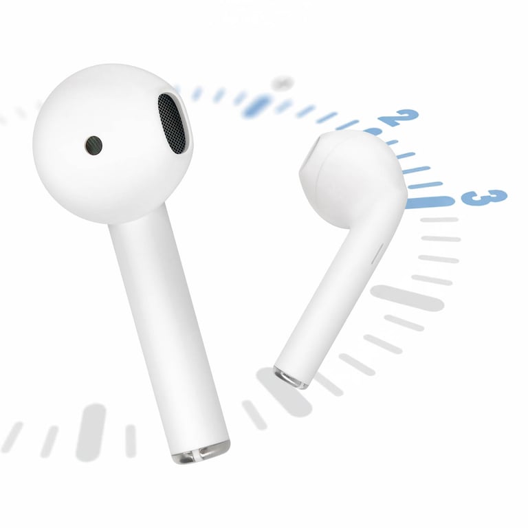 Setty Écouteurs Bluetooth Sans fil Bouton de Contrôle Autonomie 12h Blanc - Neuf Blanc - vue 2