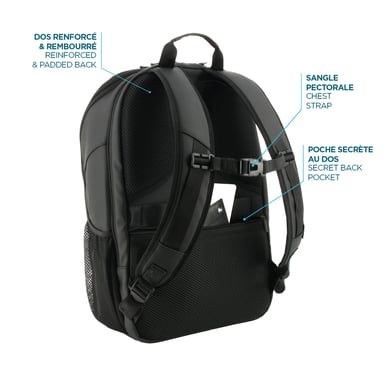 Zaino da viaggio professionale 48h 30L, bagaglio a mano compatibile con computer da 14-15,6'', borsa da cabina idrorepellente, multitasche, ergonomica, nero