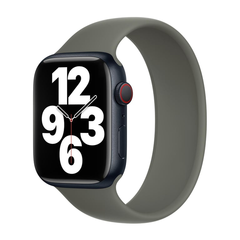 Bracelet Boucle unique en Silicone pour Apple Watch | 44/45/46/49 mm - Taille 5 - Olive - Neuf