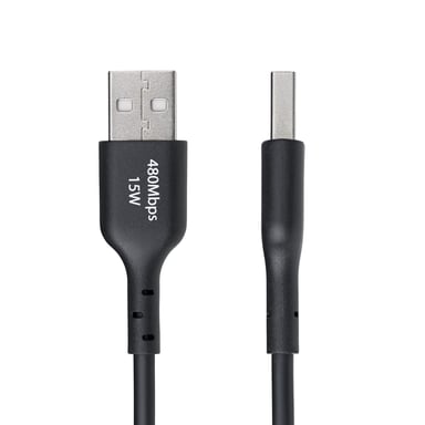 StarTech.com Câble de Charge USB-A vers USB-C de 30 cm, Charge et Synchronisation, 3A, USB 2.0, Gaine TPE - Cordon de Charge USB Noir