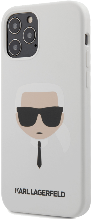 Karl Lagerfeld KLHCP12MSLKHWH Coque en Silicone pour iPhone 12/12 Pro 6,1' Blanc