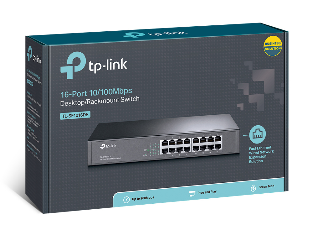 TP Link TL SF1016DS commutateur réseau Non géré Fast Ethernet 10100 1U Neuf - vue 2