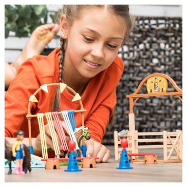 Set d'Entraînement d'Agilité pour Poney avec Figurines et Objets de Jeu