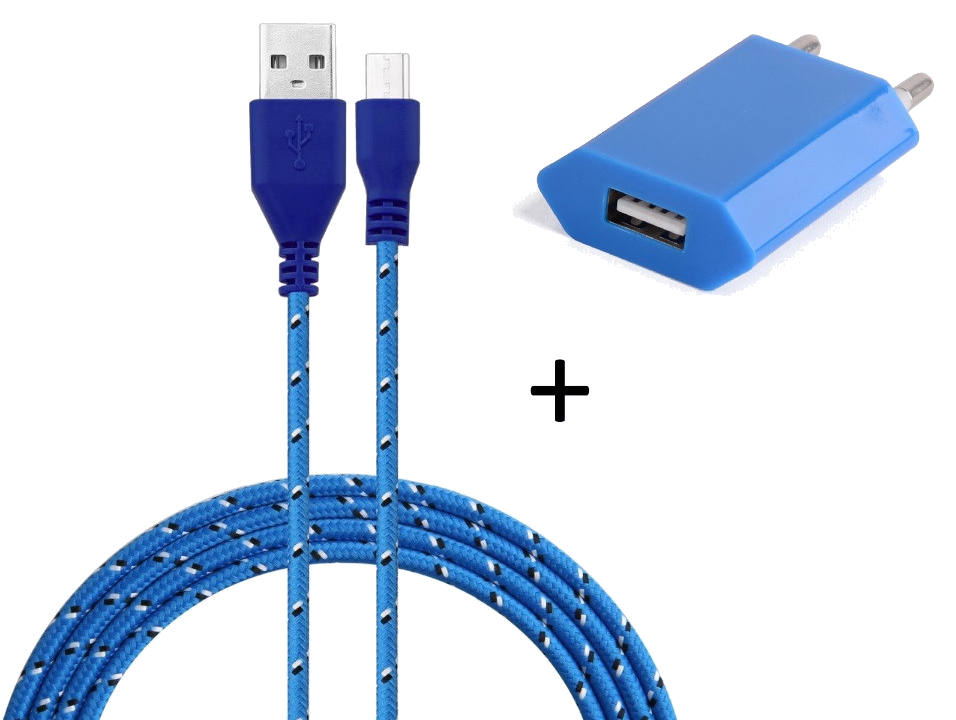 Pack Chargeur pour Manette Playstation 4 PS4 Smartphone Micro USB (Cable Tresse 3m Chargeur + Prise