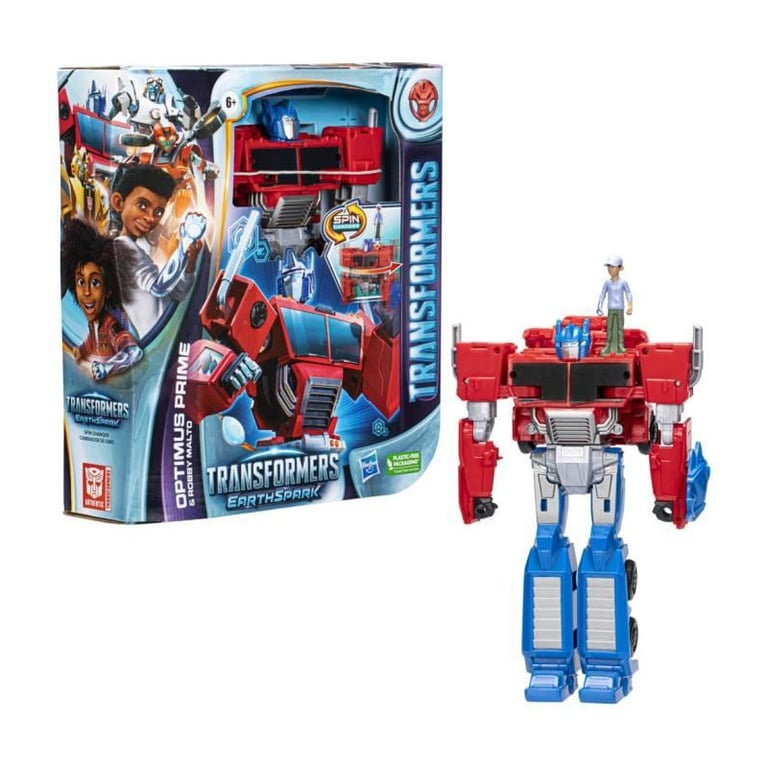 Transformers EarthSpark Spin Changer Optimus Prime et Robby Malto Neuf