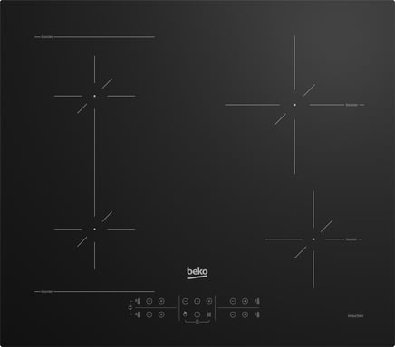 Table de cuisson Beko HII64200SFMT Noir Encastrable 59 cm Table de cuisson à induction 4 foyers - Neuf