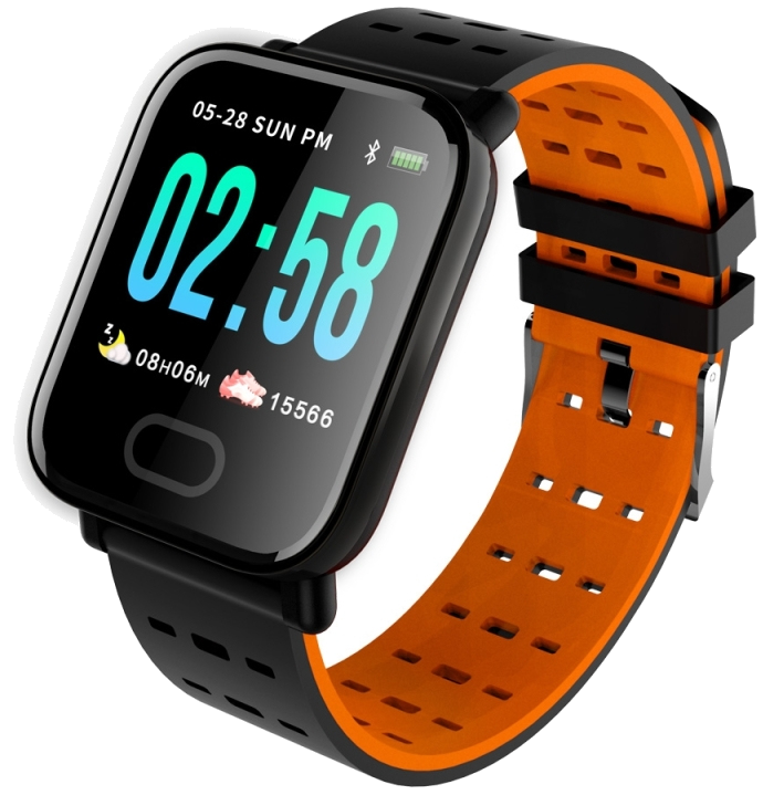 Smartwatch Android iOs Montre Connectée IPS 1.3 Pouce IP67 Podomètre Orange YONIS
