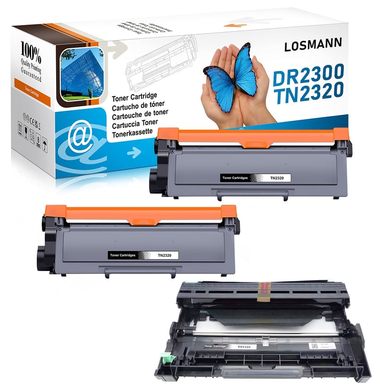 2X Toner & 1x Tambour Compatible pour TN2320 DR2300 pour HL L2300D HL L2320D HL L2340DW HL L2360DN HL L2360DW HL L2365DW HL L2380DW DCP L2500D DCP L2520DW DCP L2540DN Neuf - vue 8