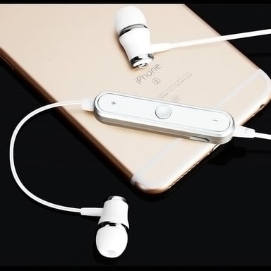 Ecouteurs Bluetooth Anneau avec Telecommande pour Smartphone Sans Fil Bouton Son Kit Main Libre INTRA-AURICULAIRE Universel (BLANC)
