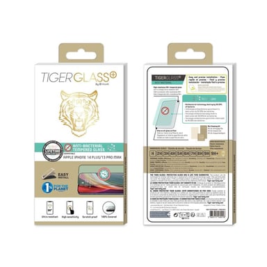 Tiger Glass Plus Verre Trempe Antibacterien iPhone 14 Plus/13 Pro Max