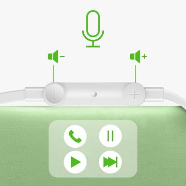 Belkin USB C Microphone Boutons Kit Mains Libres Silicone Plat 1.2m Blanc - Neuf Blanc - vue 2