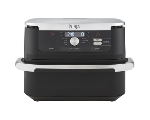Ninja AF500EU Freidora Doble 10.4 L Autónomo 2470 W Freidora de Aire Caliente Negro, Acero Inoxidable