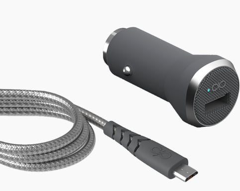 Bigben Connected FPCACMIC1.2MG cargador de dispositivo móvil Smartphone Gris, Plata Encendedor de cigarrillos Carga rápida Auto