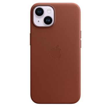 Coque en cuir avec MagSafe pour Apple iPhone 14 Terre de Sienne