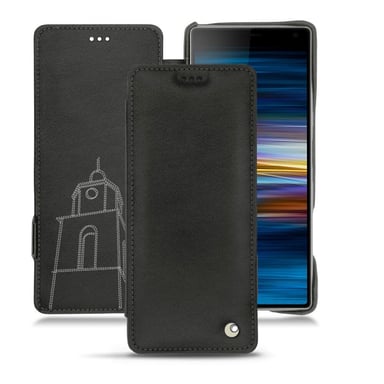 Housse cuir Sony Xperia 10 Plus -  - Noir - Cuir lisse premium