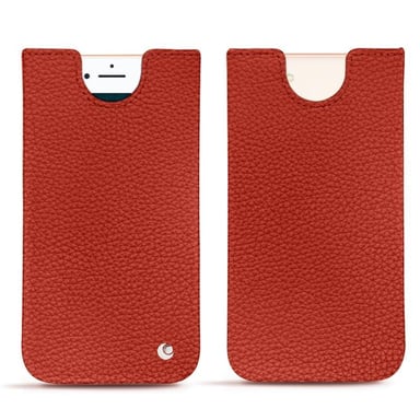 Pochette cuir Apple iPhone 7 -  - Orange - Cuir grainé