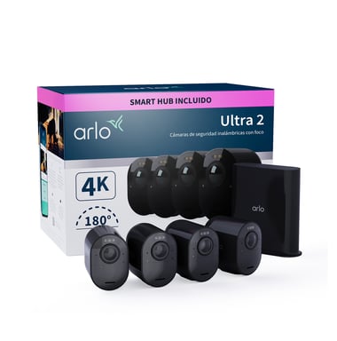 Arlo Ultra 2 Caméra de Surveillance extérieure, pack de 4 noir