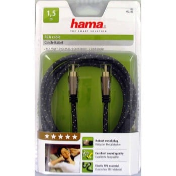 Hama 122292 câble audio 1,5 m 2 x RCA Noir