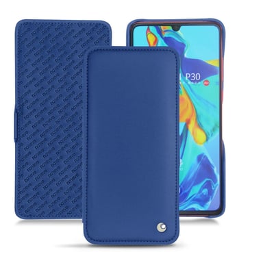 Funda de piel Huawei P30 - Solapa horizontal - Azul - Piel lisa