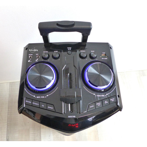 Enceinte Nomade sur batterie Inovalley KA115-RGB - 1000W - USB Bluetooth  TWS, Micro Karaoké, Lumières synchronisées -Sono DJ
