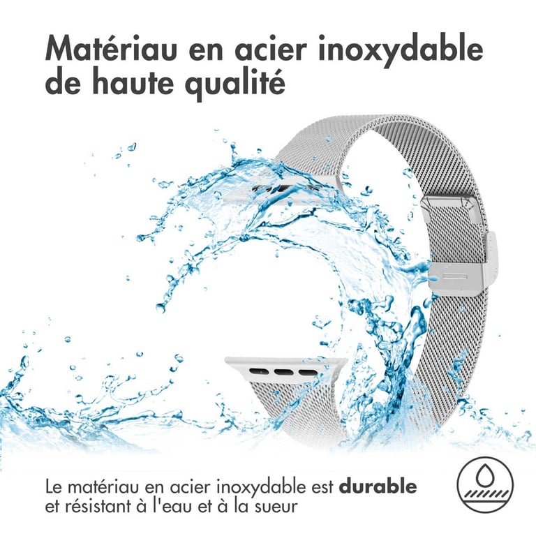 imoshion Bracelet pliant Milanese pour Apple Watch Series 1 á 9 / SE 384041 mm | Series 10 42 mm Neuf - vue 5