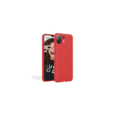 JAYM - Funda Premium de Silicona Roja para Xiaomi MI 11 Lite -100% Silicona y Microfibra - Reforzada y Ultra Suave