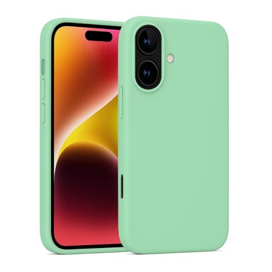 JAYM - Custodia in silicone alla menta per [ iPhone 17 ] - 100% silicone e microfibra - rinforzata e ultra morbida