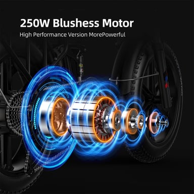 Vélo électrique pliable ENGWE ENGINE X 20'' pour adultes, batterie au lithium 48 V 13 Ah, 7 vitesses, suspension complète-Noir