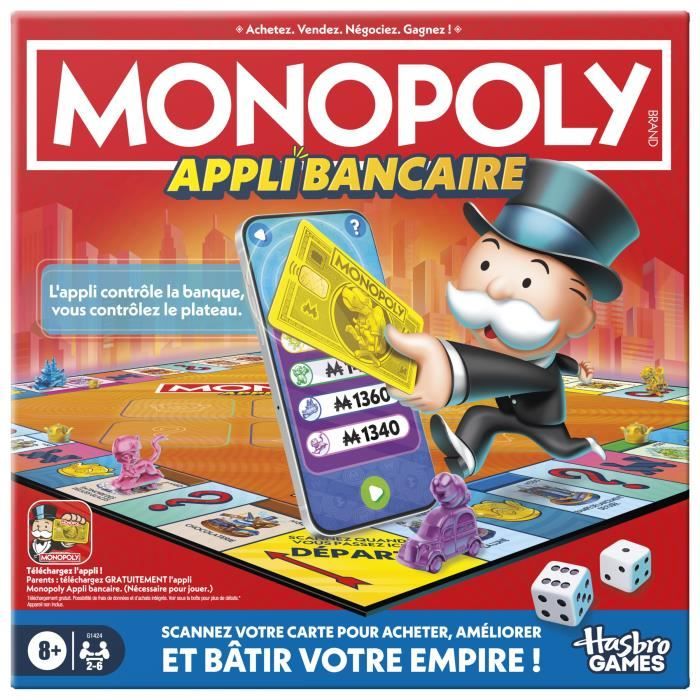 Monopoly Appli bancaire jeu de plateau avec appli pour appareil type smartphone dès - vue 4