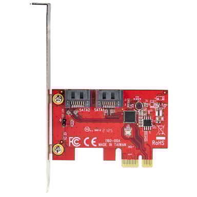 StarTech.com Scheda PCI Express SATA - Scheda Espansione PCIe SATA 2 Porte 6Gbps - Profilo Standard/Basso - Adattatore/Controlle