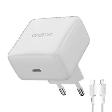 oraimo PowerCube 20W Lightning – Cargador GaN 20W con cable USB-C a Lightning incluido