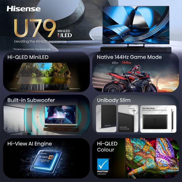 TV Hisense ULED 65U79SE 65 4K UltraHD 144Hz Smart TV VIDAA HDR10+ Dolby Vision Atmos - vue 3