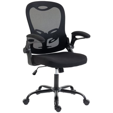 Roline Chaise de Bureau Ergonomique Noire Accoudoirs Relevables