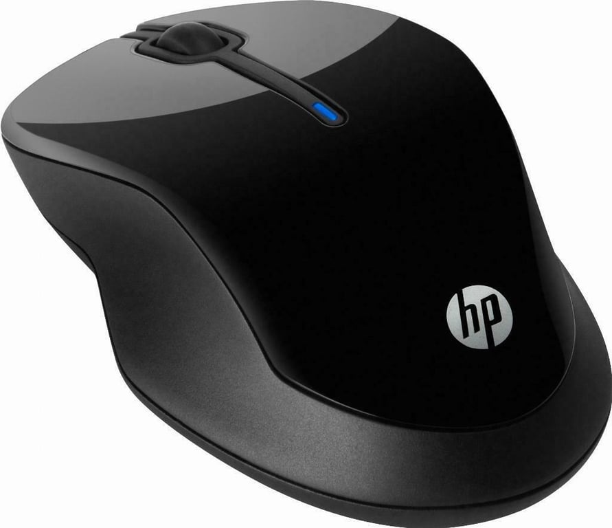 Ratón inalámbrico HP 250, negro, sensor óptico LED azul, conexión de 2,4 GHz, 3 botones, duración de las pilas de hasta 12 meses con uso diario 3FV67AA